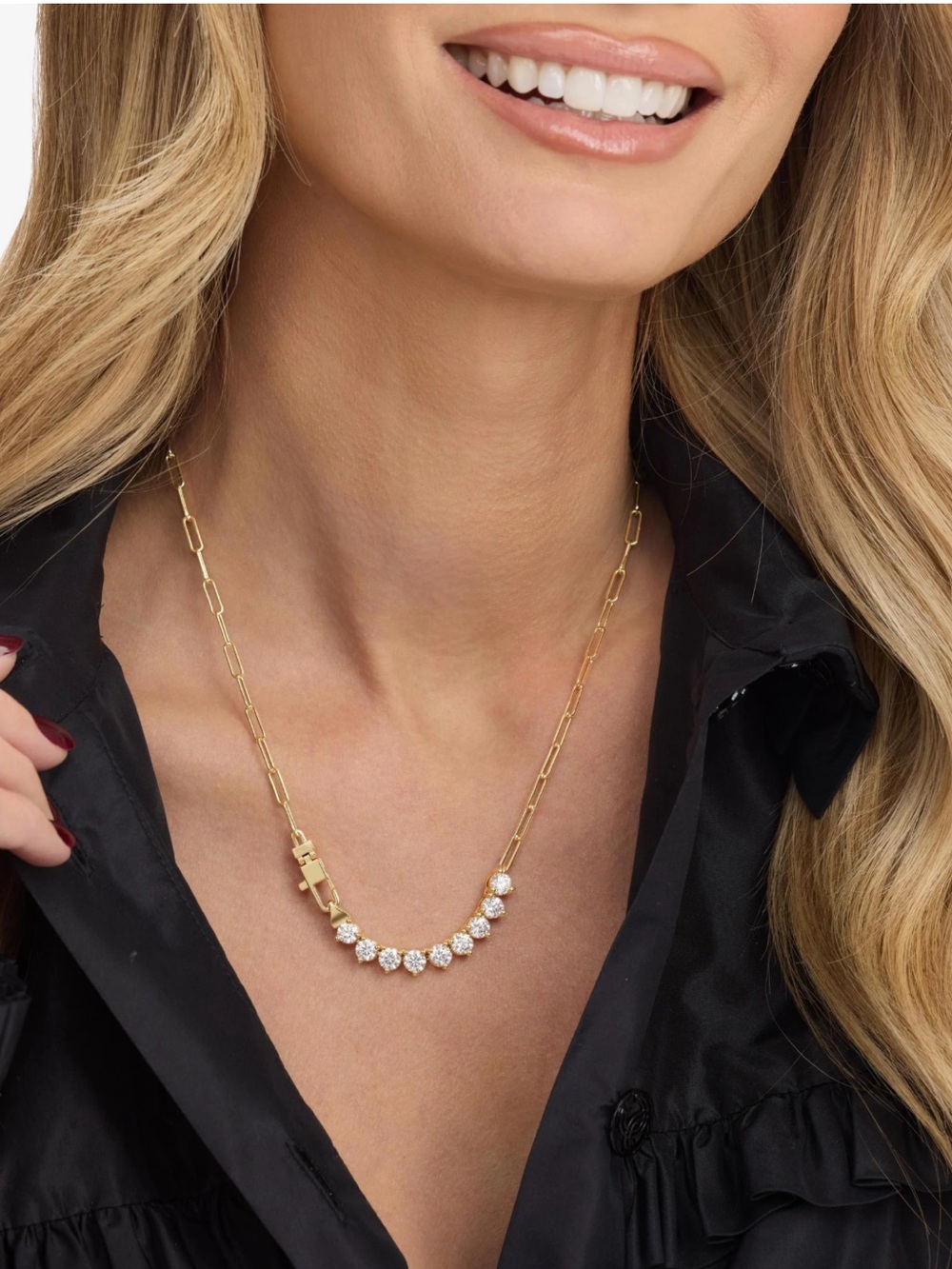 NWT Melinda Maria Gold “Not Your Basic Samantha Necklace”